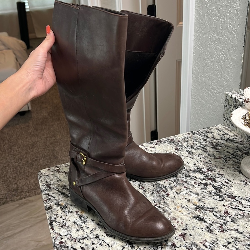 Leather Ralph Lauren Knee-High Boot